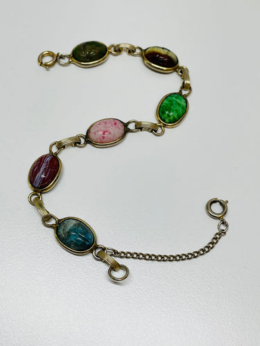 Gold Filled Scarab Bracelet Devil's Details